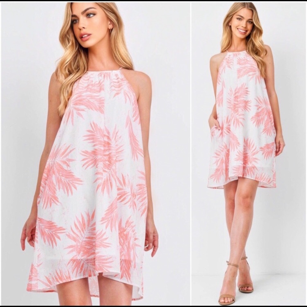 White Coral Springs beautiful flowy women’s spring summer dress - Picture 1 of 4